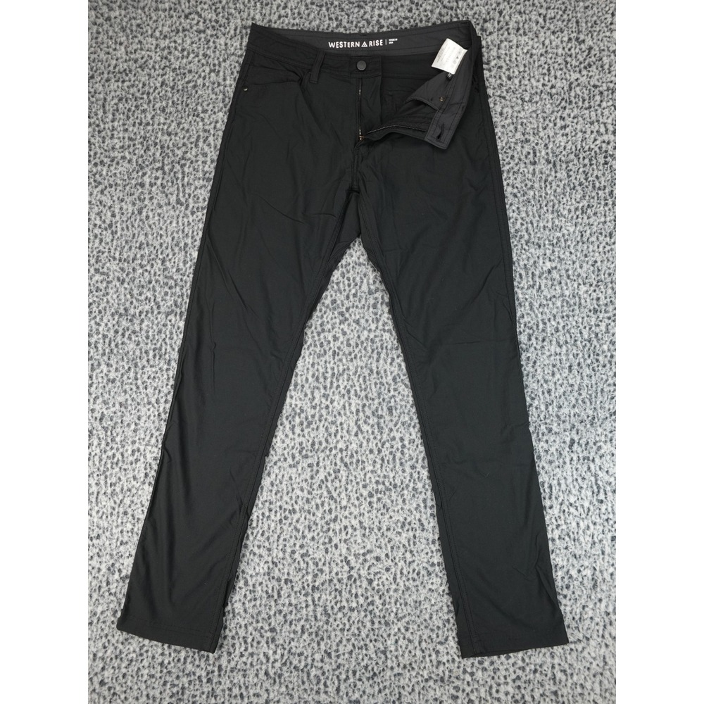 Western Rise Evolution Pants Men 30 Black Slim Fit Performance Travel Techwear